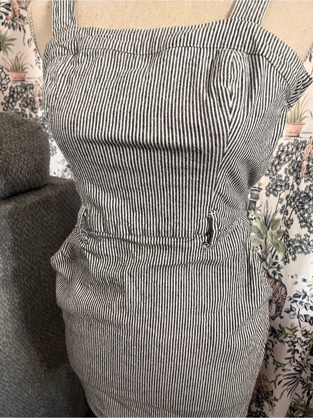 Hollister Striped Square-Neck Mini Dress in Black and White with pockets size xs - Picture 2 of 7